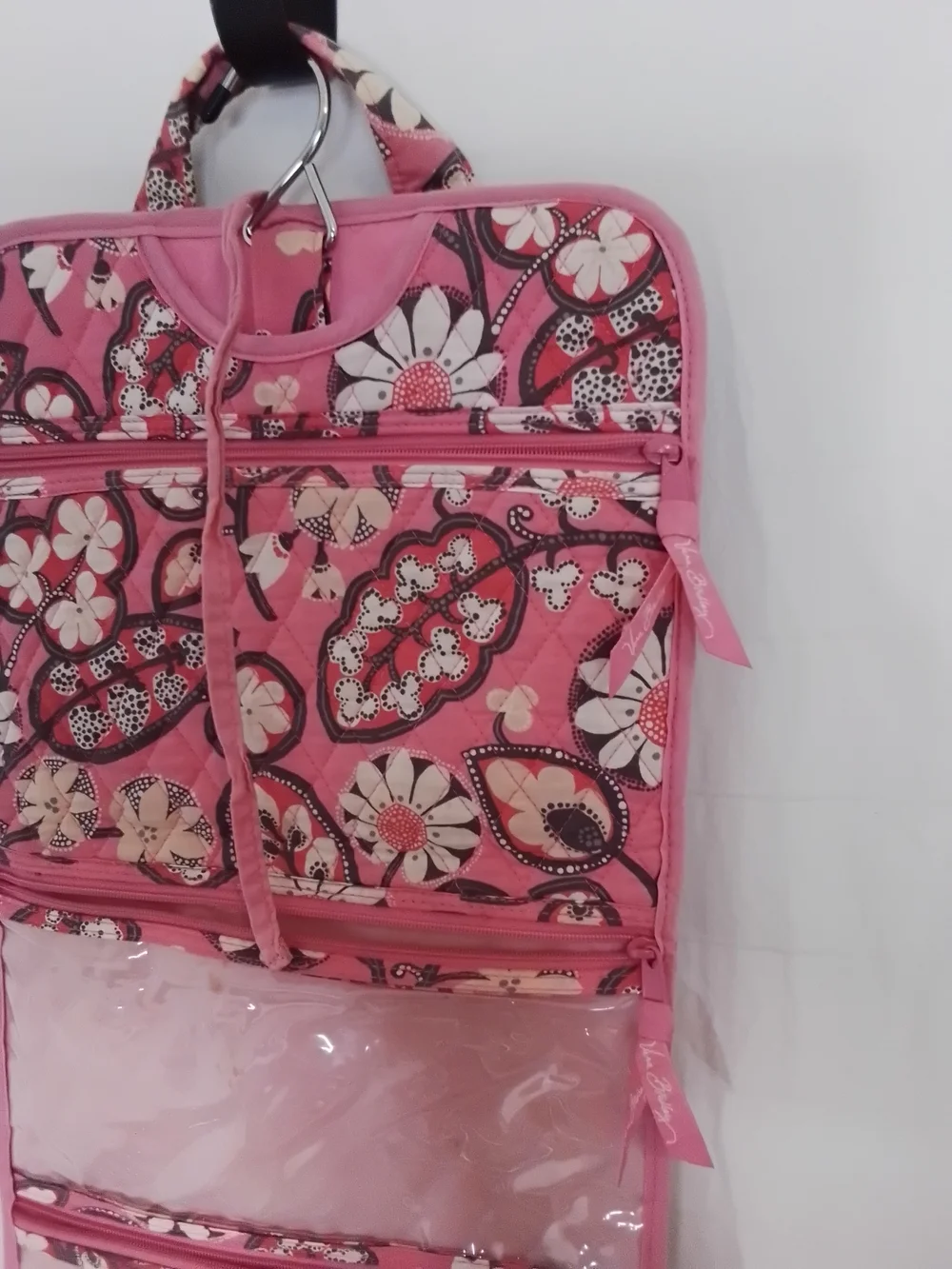 Vera Bradley Pink Floral Hanging Organizer Bag for Women